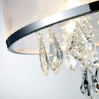 Modern Crystal Drum Chandelier Lighting Flush Mount LED
