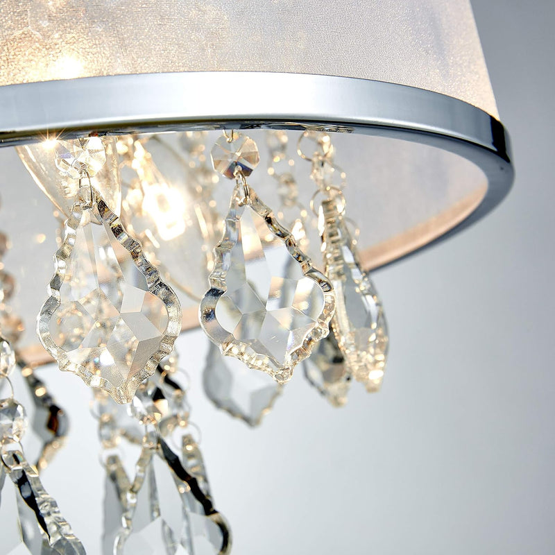 Modern Crystal Drum Chandelier Lighting Flush Mount LED