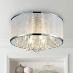 Modern Crystal Drum Chandelier Lighting Flush Mount LED