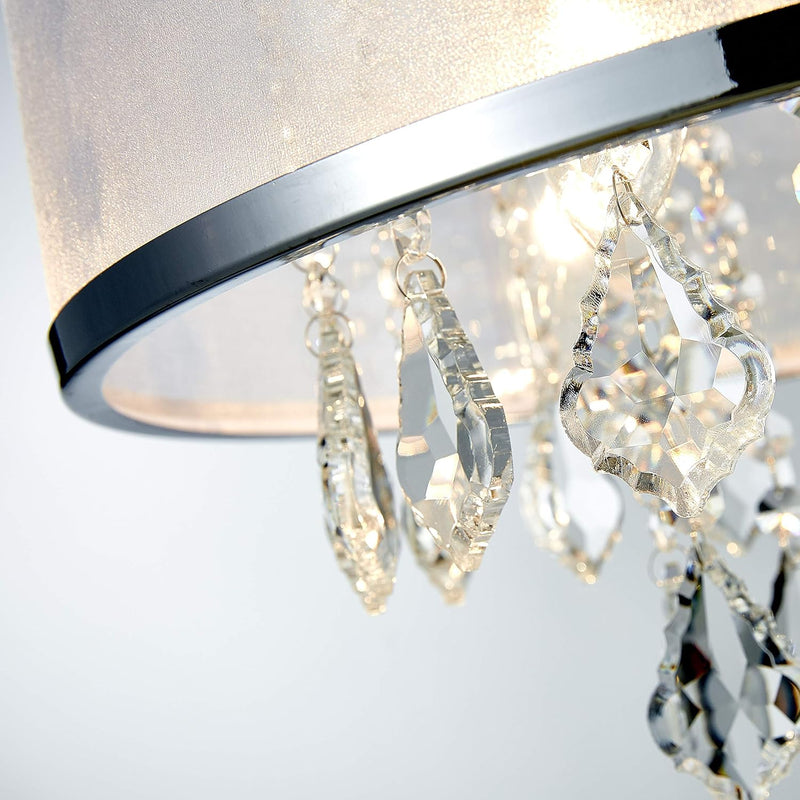 Modern Crystal Drum Chandelier Lighting Flush Mount LED