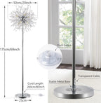 Modern Crystal Fireworks Floor Lamps Chrome Standing Lamp