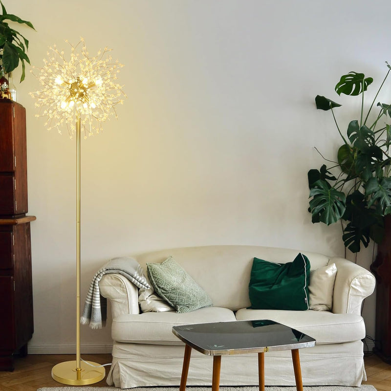 Modern Crystal Fireworks Floor Lamps Chrome Standing Lamp