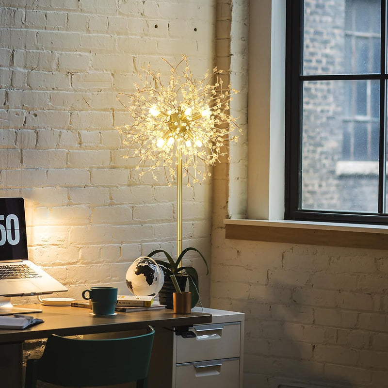 Modern Crystal Fireworks Floor Lamps Chrome Standing Lamp