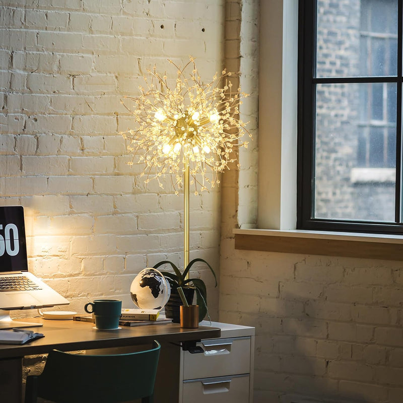 Modern Crystal Fireworks Floor Lamps Chrome Standing Lamp