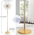 Modern Crystal Fireworks Floor Lamps Chrome Standing Lamp