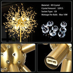 Modern Crystal Fireworks Floor Lamps Chrome Standing Lamp