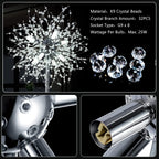 Modern Crystal Fireworks Floor Lamps Chrome Standing Lamp