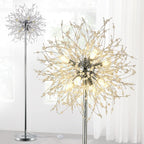 Modern Crystal Fireworks Floor Lamps Chrome Standing Lamp