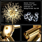 Modern Crystal Fireworks Floor Lamps Chrome Standing Lamp