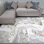 Modern Designer Marble Effect Big Area Rug Plush