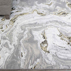 Modern Designer Marble Effect Big Area Rug Plush