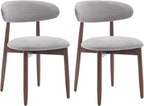 Modern Dining Chairs Set with Wooden Legs Upholstered