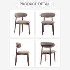 Modern Dining Chairs Set with Wooden Legs Upholstered