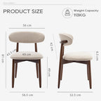 Modern Dining Chairs Set with Wooden Legs Upholstered