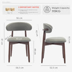Modern Dining Chairs Set with Wooden Legs Upholstered
