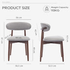 Modern Dining Chairs Set with Wooden Legs Upholstered