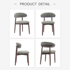 Modern Dining Chairs Set with Wooden Legs Upholstered