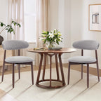 Modern Dining Chairs Set with Wooden Legs Upholstered
