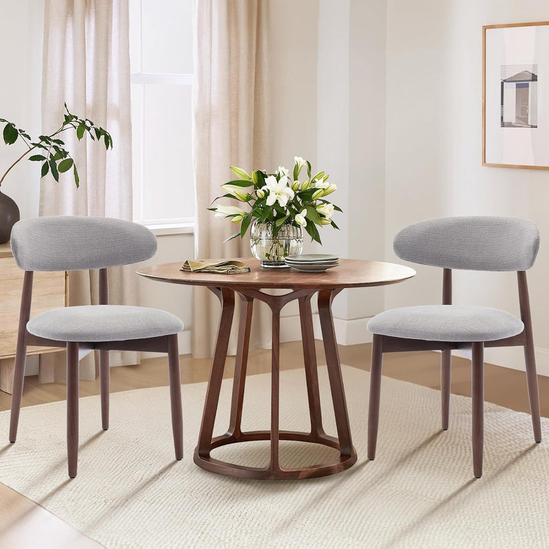 Modern Dining Chairs Set with Wooden Legs Upholstered