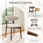 Modern Dining Chairs Set with Wooden Legs Upholstered
