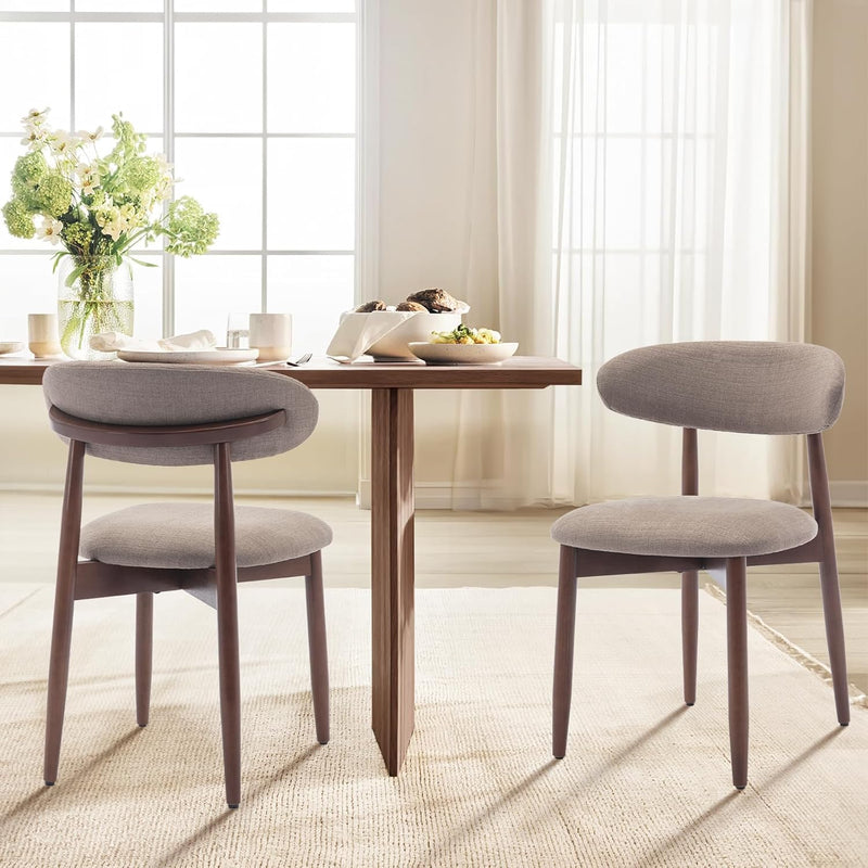 Modern Dining Chairs Set with Wooden Legs Upholstered