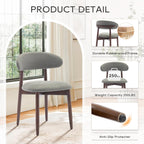Modern Dining Chairs Set with Wooden Legs Upholstered