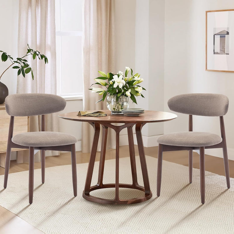 Modern Dining Chairs Set with Wooden Legs Upholstered
