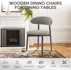 Modern Dining Chairs Set with Wooden Legs Upholstered