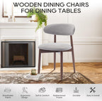 Modern Dining Chairs Set with Wooden Legs Upholstered