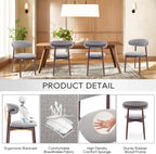 Modern Dining Chairs Set with Wooden Legs Upholstered
