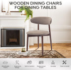 Modern Dining Chairs Set with Wooden Legs Upholstered