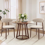 Modern Dining Chairs Set with Wooden Legs Upholstered
