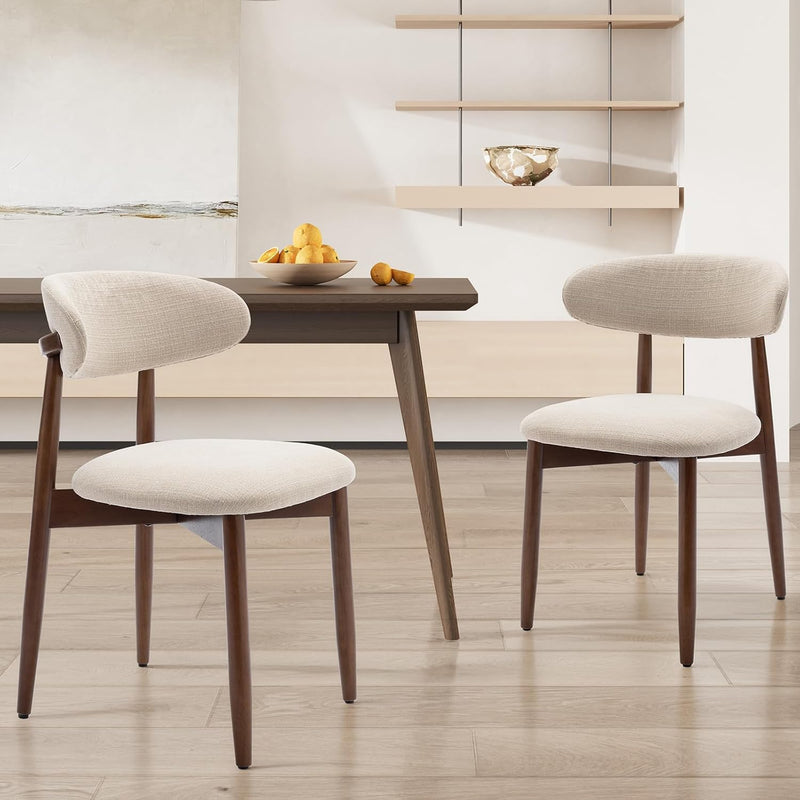 Modern Dining Chairs Set with Wooden Legs Upholstered