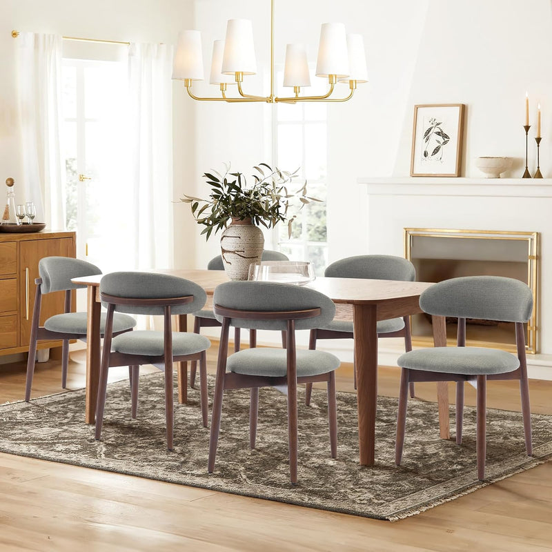 Modern Dining Chairs Set with Wooden Legs Upholstered