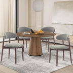 Modern Dining Chairs Set with Wooden Legs Upholstered