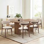 Modern Dining Chairs Set with Wooden Legs Upholstered