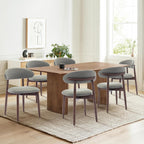 Modern Dining Chairs Set with Wooden Legs Upholstered