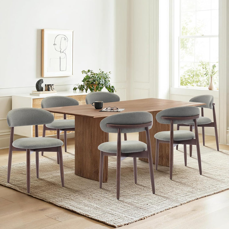 Modern Dining Chairs Set with Wooden Legs Upholstered