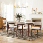 Modern Dining Chairs Set with Wooden Legs Upholstered