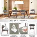 Modern Dining Chairs Set with Wooden Legs Upholstered