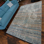 Modern Distressed Painterly Abstract Large Living Room Rug