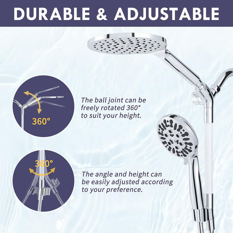 Modern Dual Shower Head with Handheld Spray 7.5