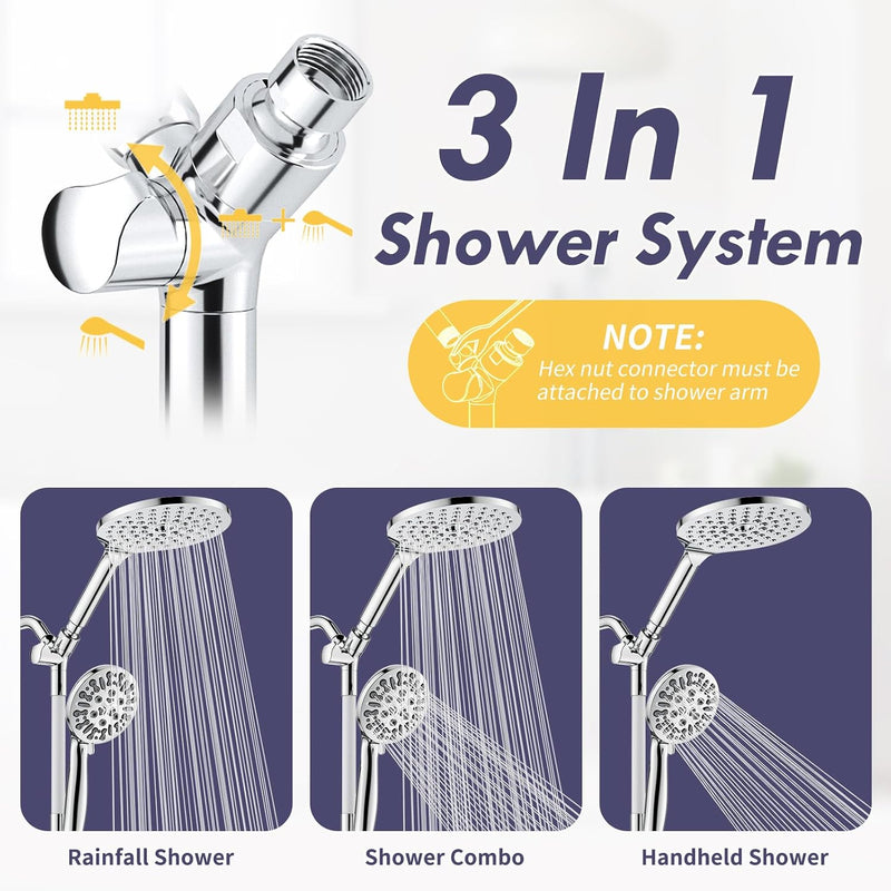 Modern Dual Shower Head with Handheld Spray 7.5