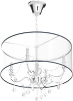 Modern Elegant Crystal Pendant Drum Chandelier 4 Light