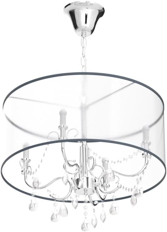 Modern Elegant Crystal Pendant Drum Chandelier 4 Light