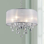 Modern Elegant Crystal Pendant Drum Chandelier 4 Light