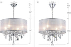 Modern Elegant Crystal Pendant Drum Chandelier 4 Light