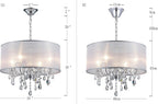 Modern Elegant Crystal Pendant Drum Chandelier 4 Light