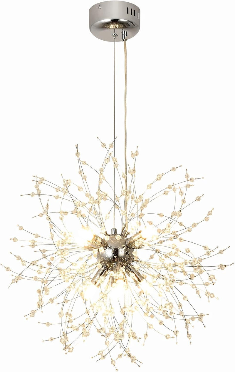 Modern Firework Chandeliers Dandelion Pendant Light Chrome 8