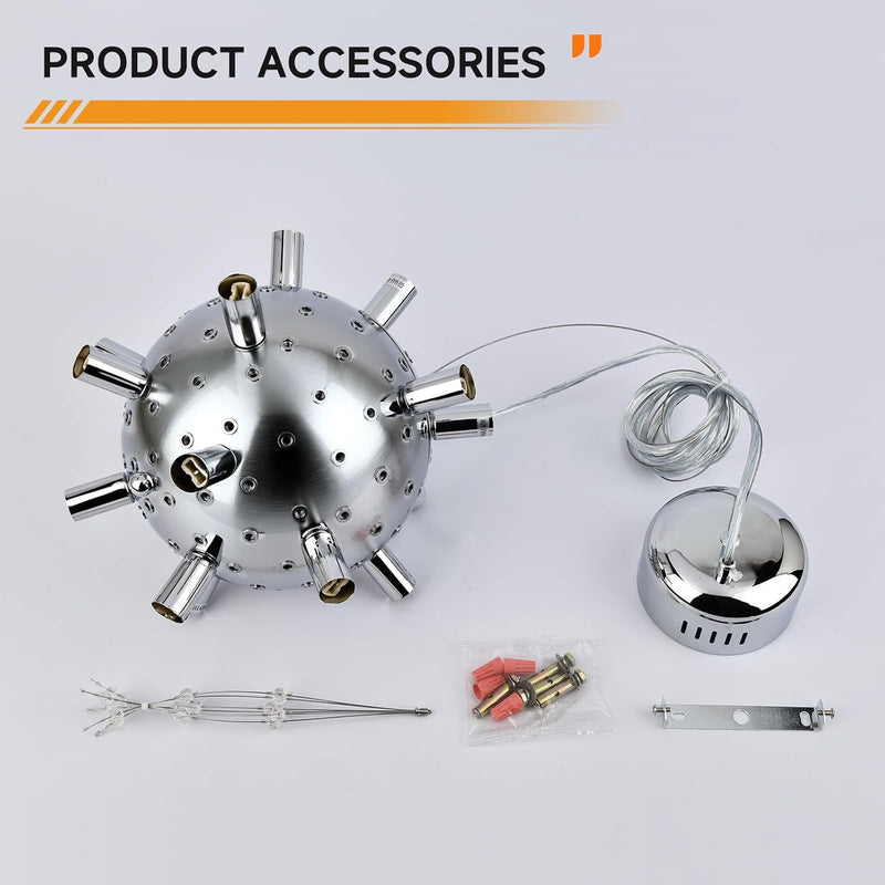 Modern Firework Chandeliers Dandelion Pendant Light Chrome 8